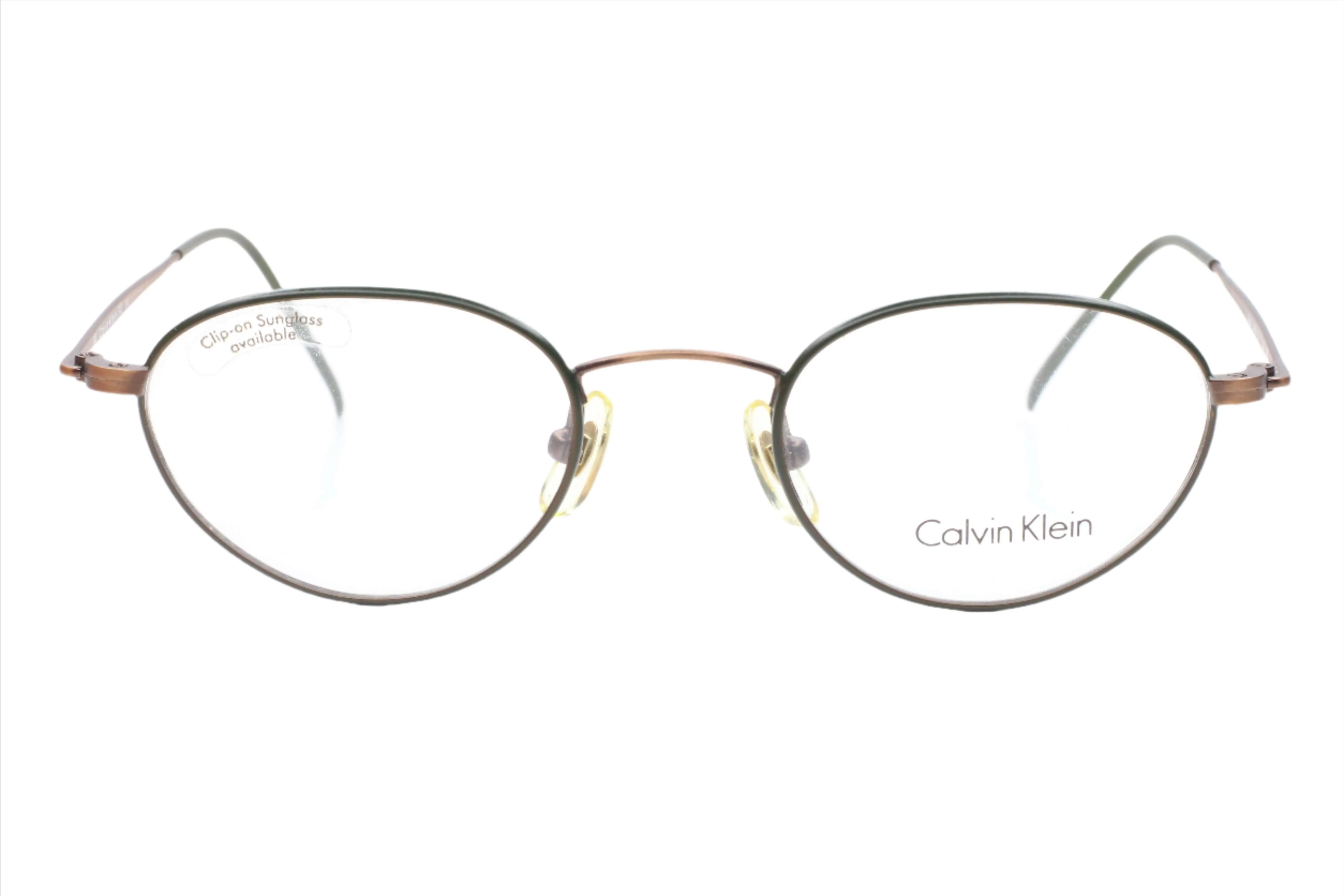 Calvin Klein 342 584 Antique Green Bronze Frame Japan Rare Eyeglasses