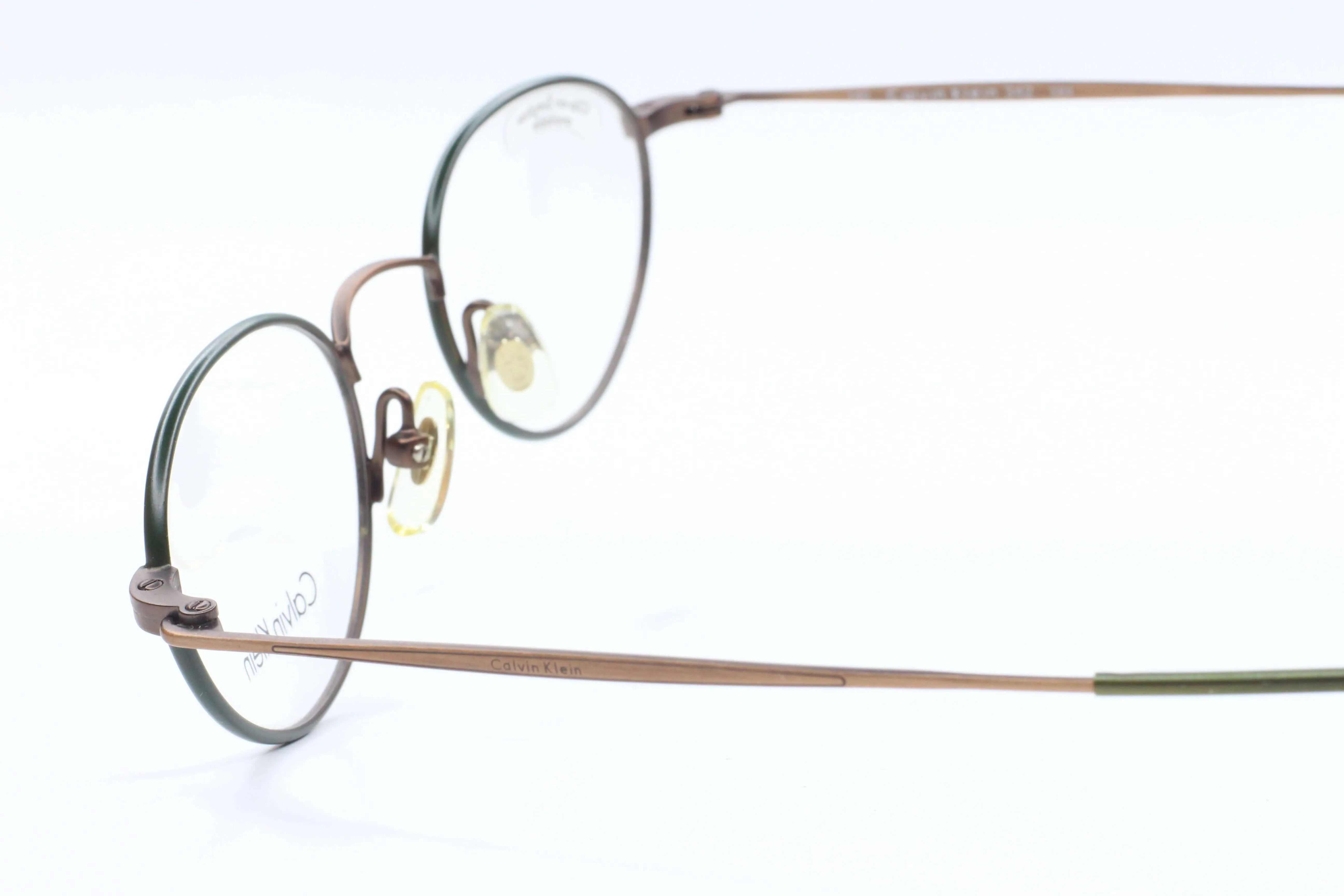 Calvin Klein 342 584 Antique Green Bronze Frame Japan Rare Eyeglasses