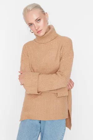 Camel sweater top