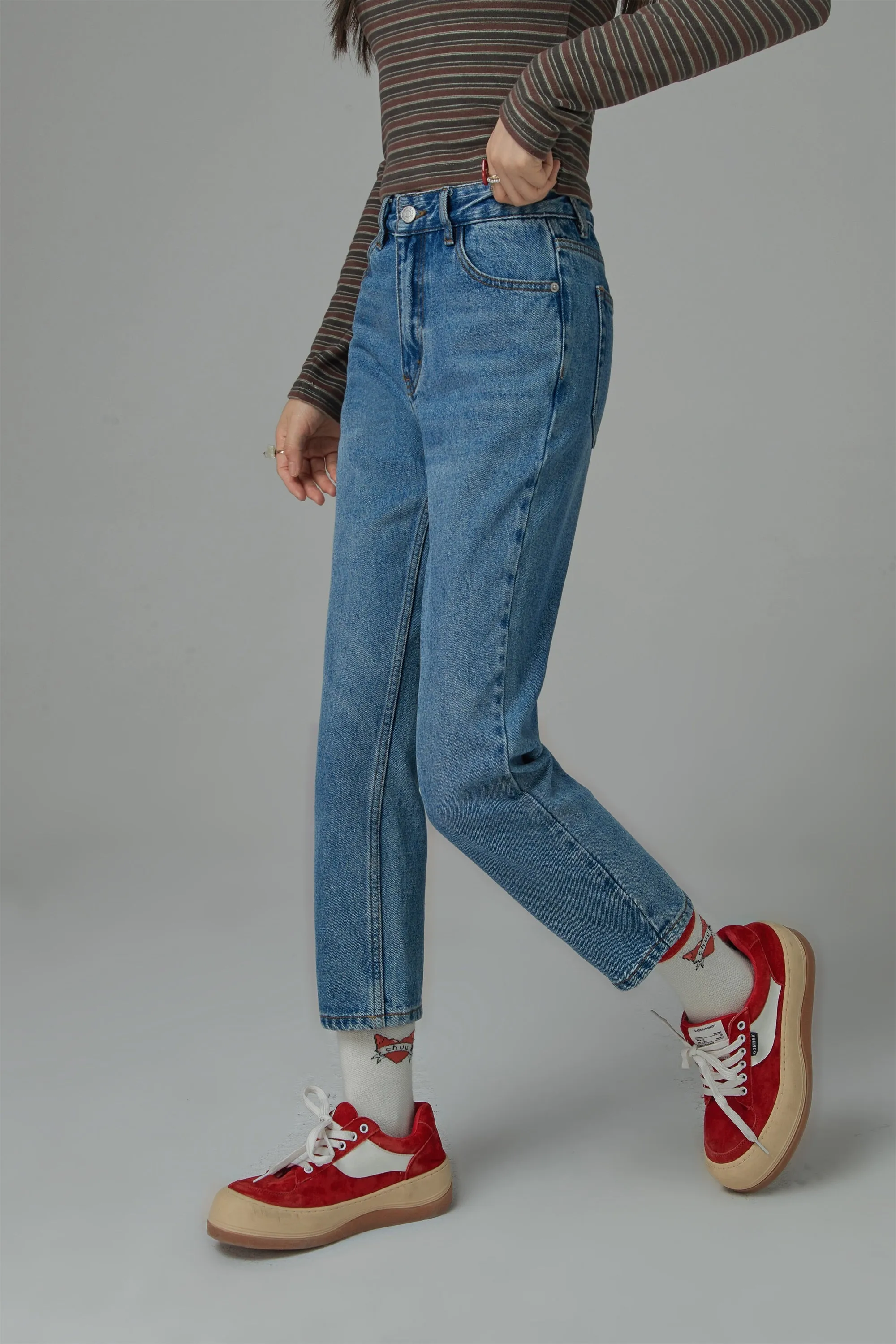 Can We Fall High-Waist Straight Jeans