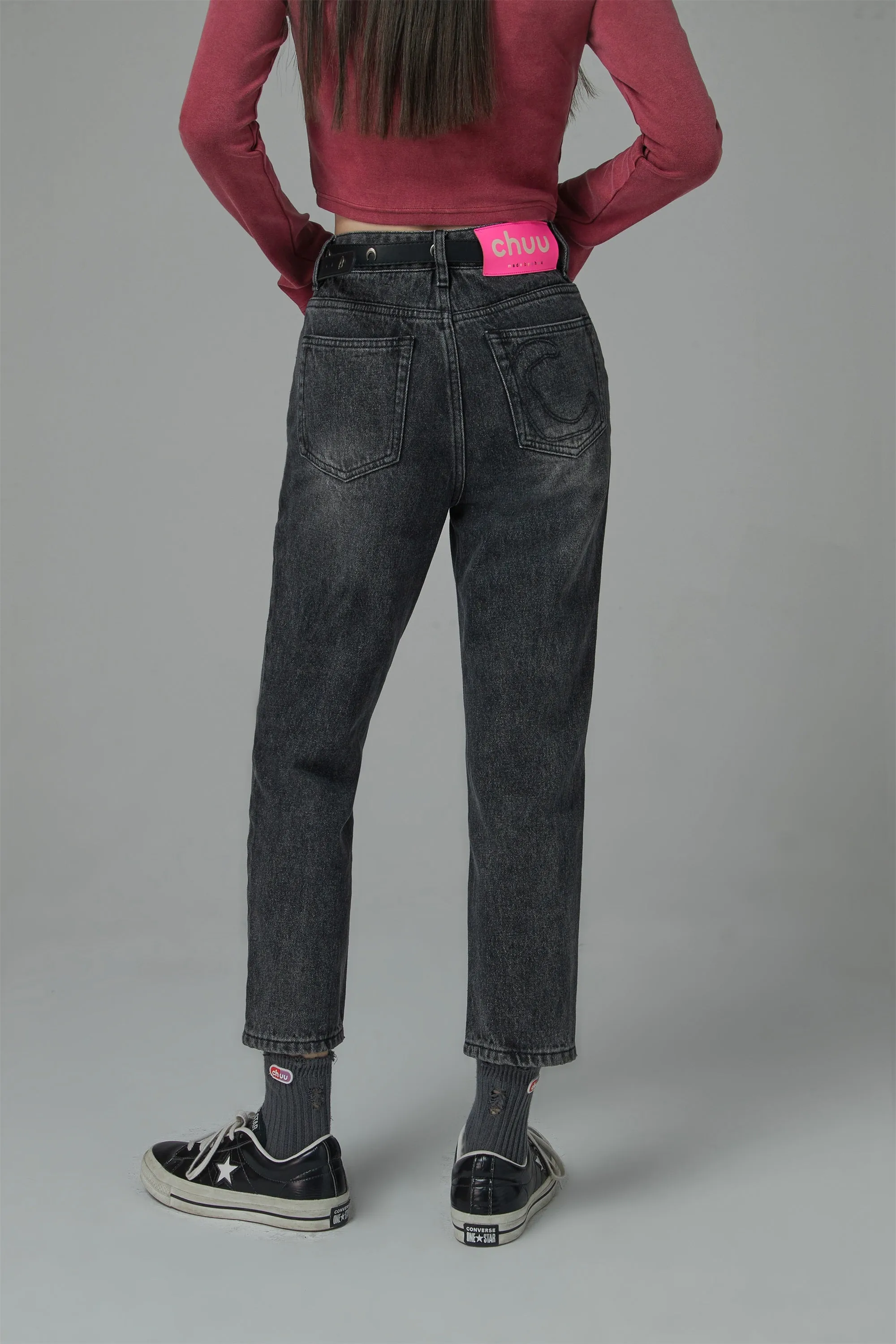 Can We Fall High-Waist Straight Jeans