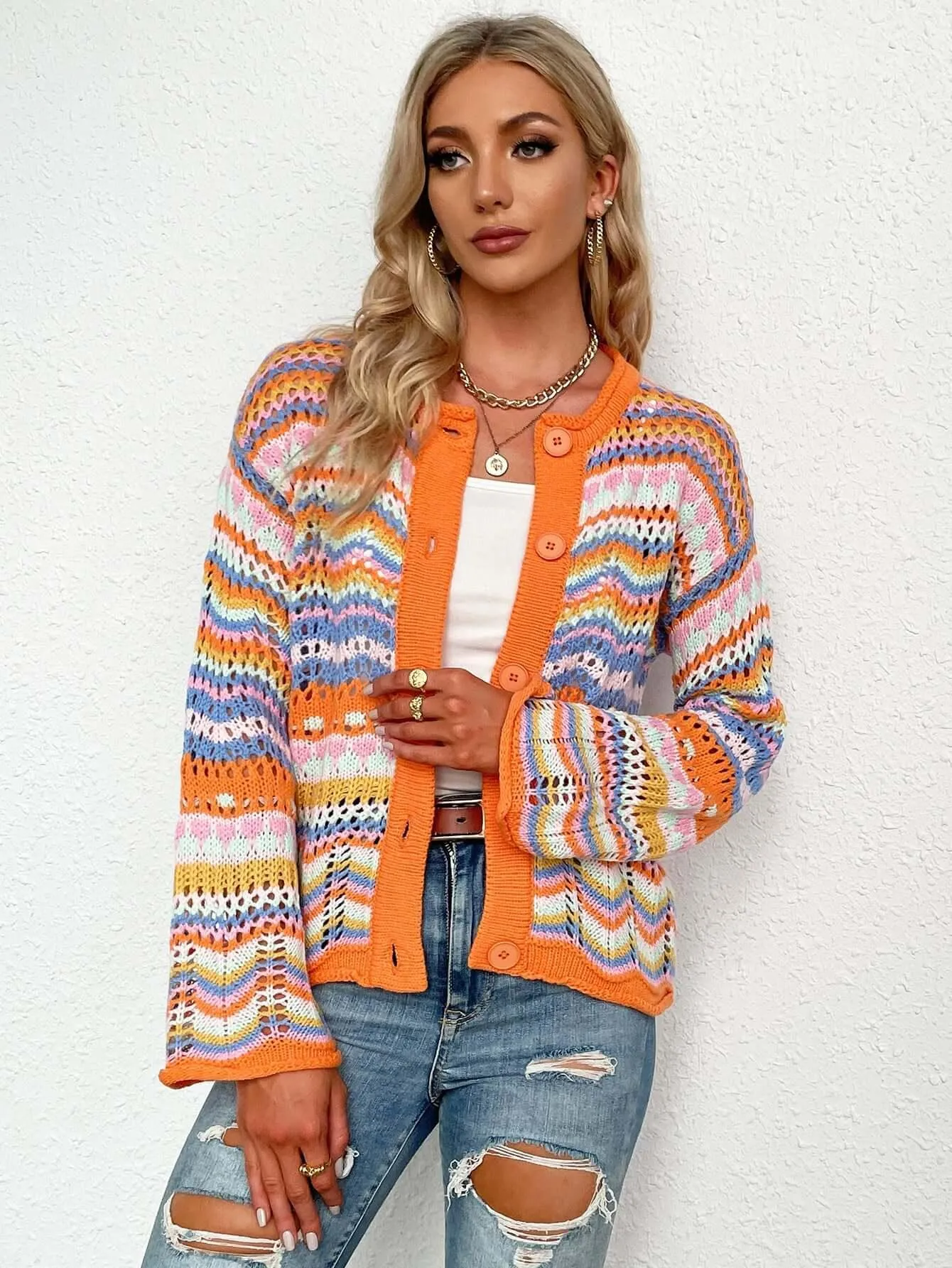 Candy Corn Chevron Cardigan