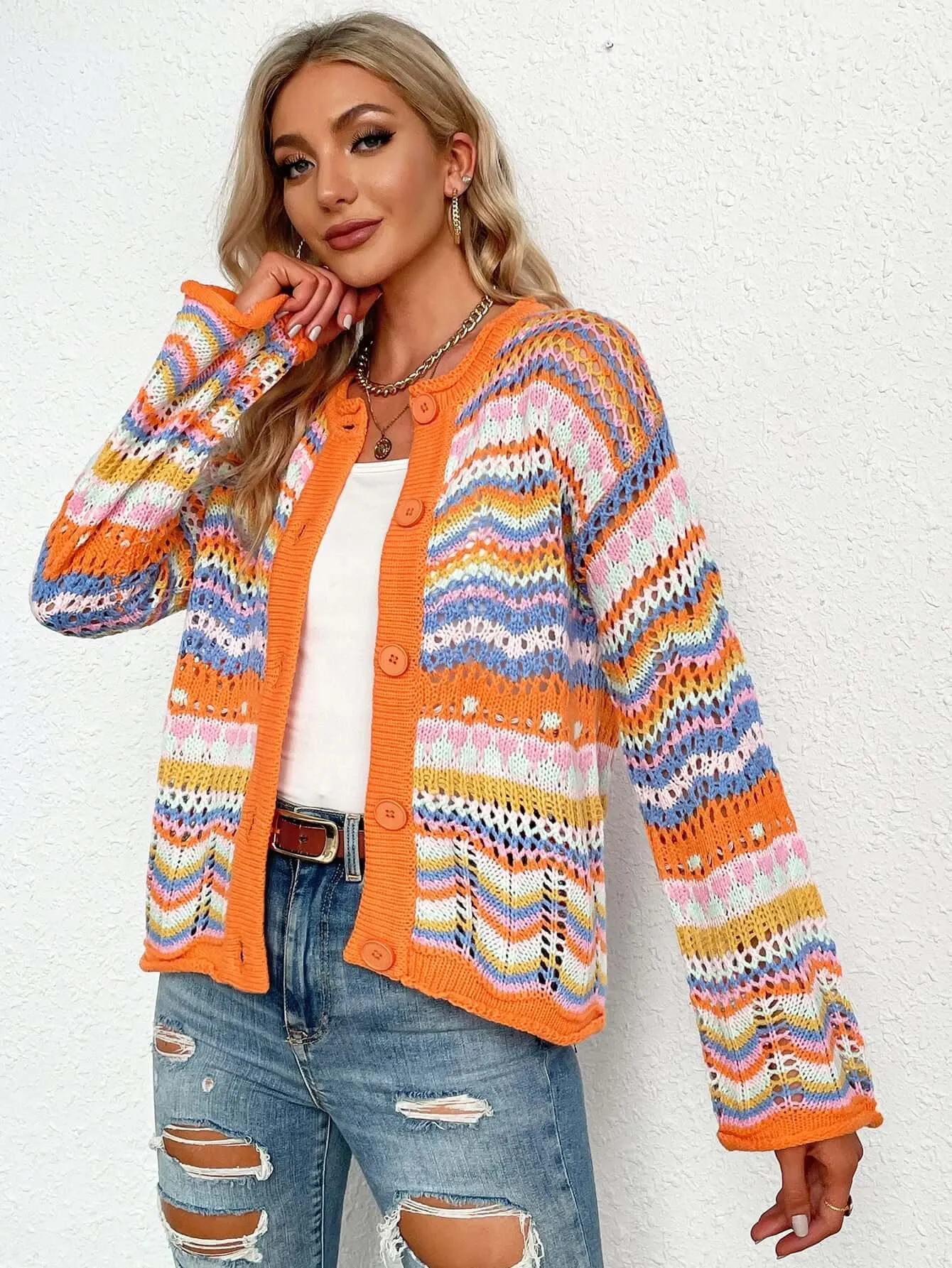 Candy Corn Chevron Cardigan