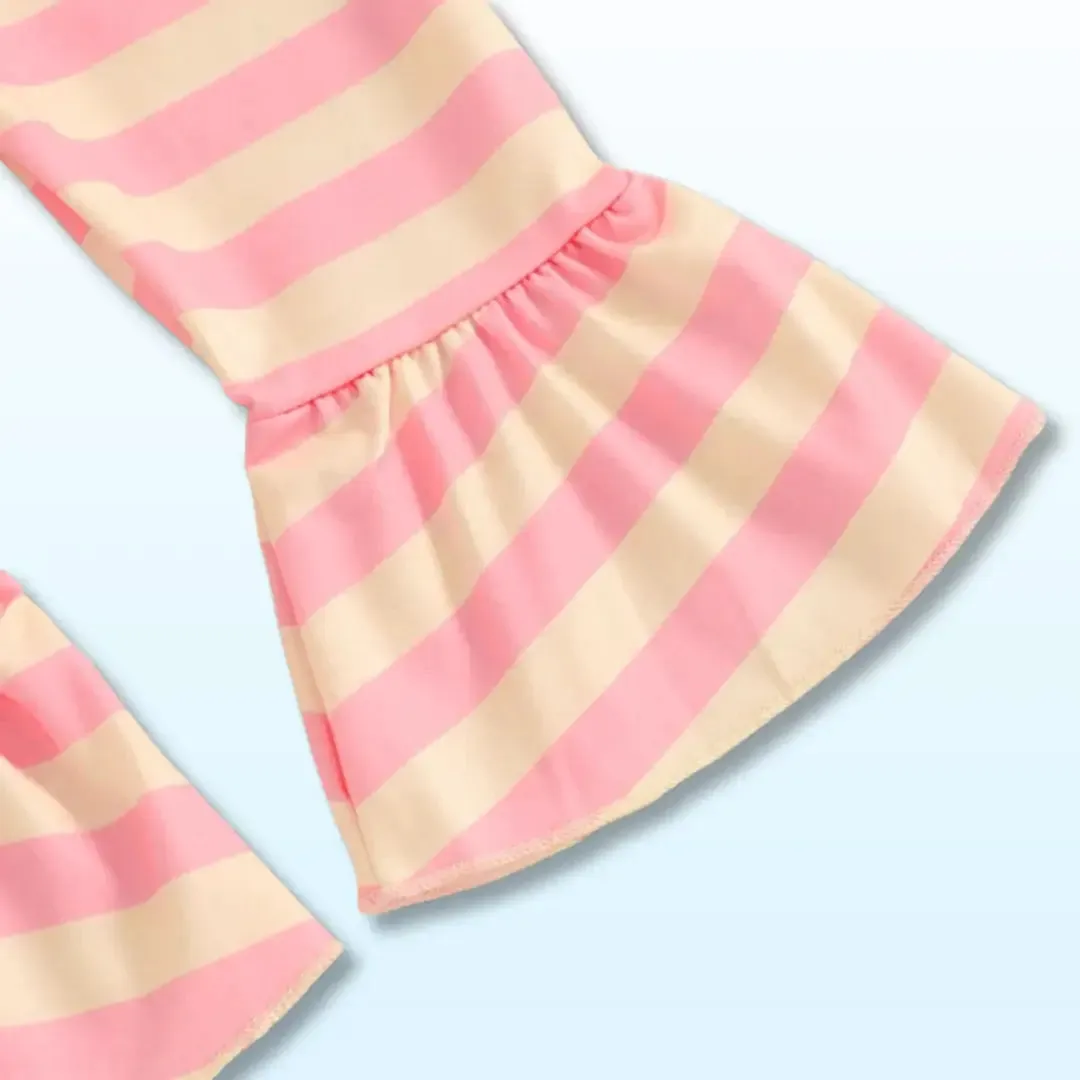 Candy Stripes Casual 🍬 Long Sleeve Sweatshirt   Striped Flare Pants (18M-5T)