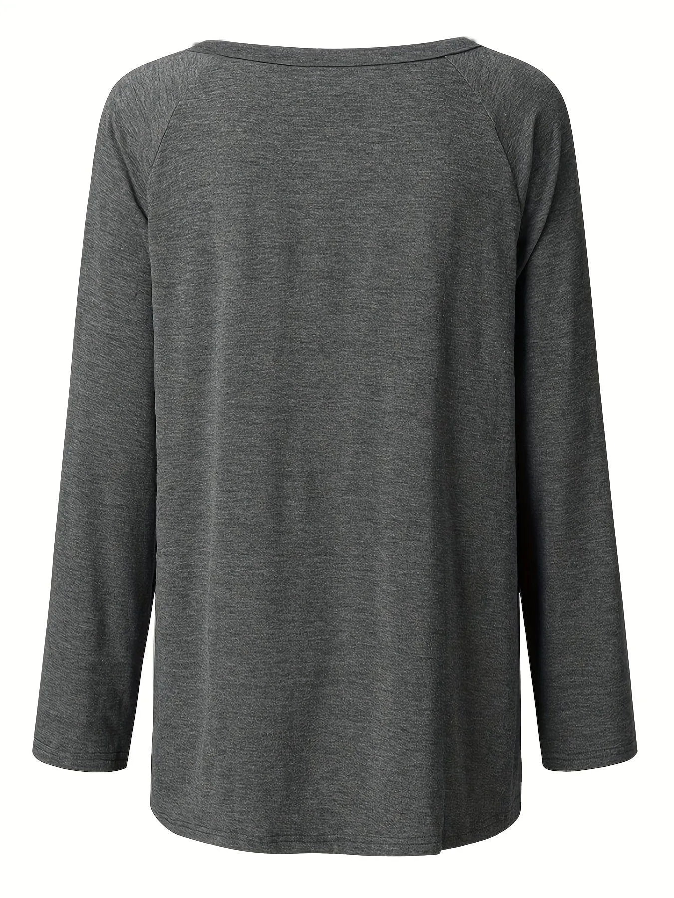 Casual Solid Raglan Sleeve Mid Length T-Shirt