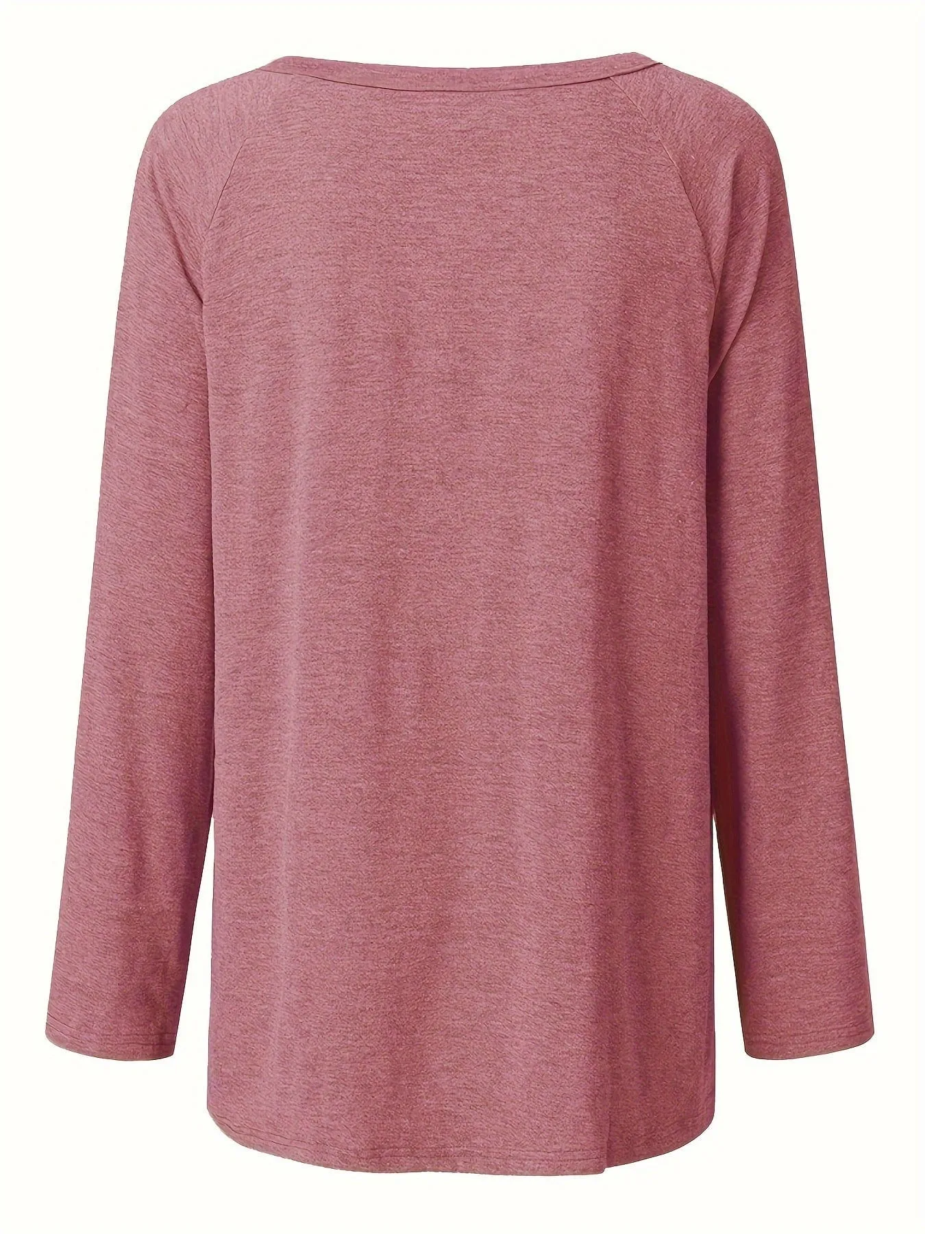 Casual Solid Raglan Sleeve Mid Length T-Shirt