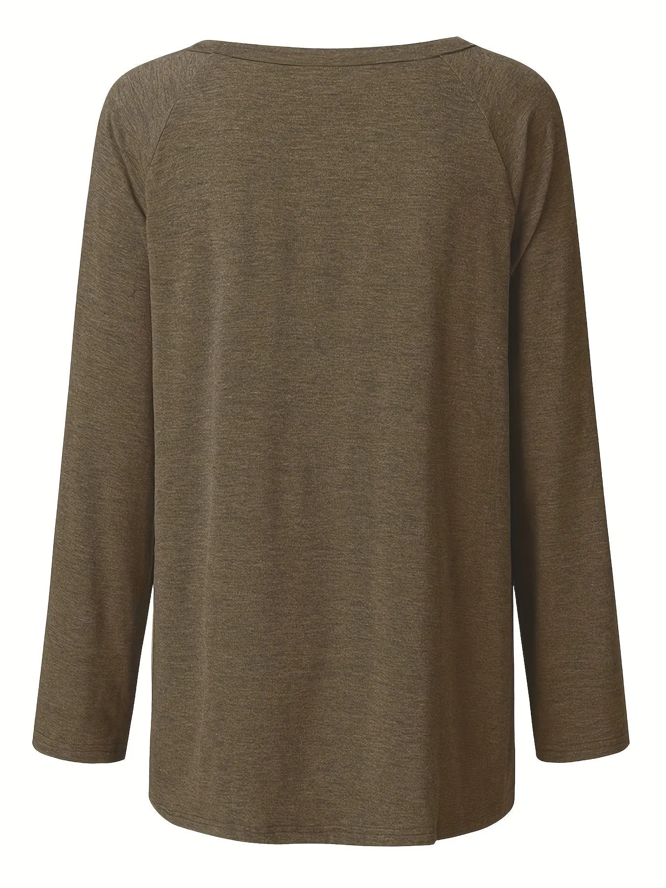 Casual Solid Raglan Sleeve Mid Length T-Shirt