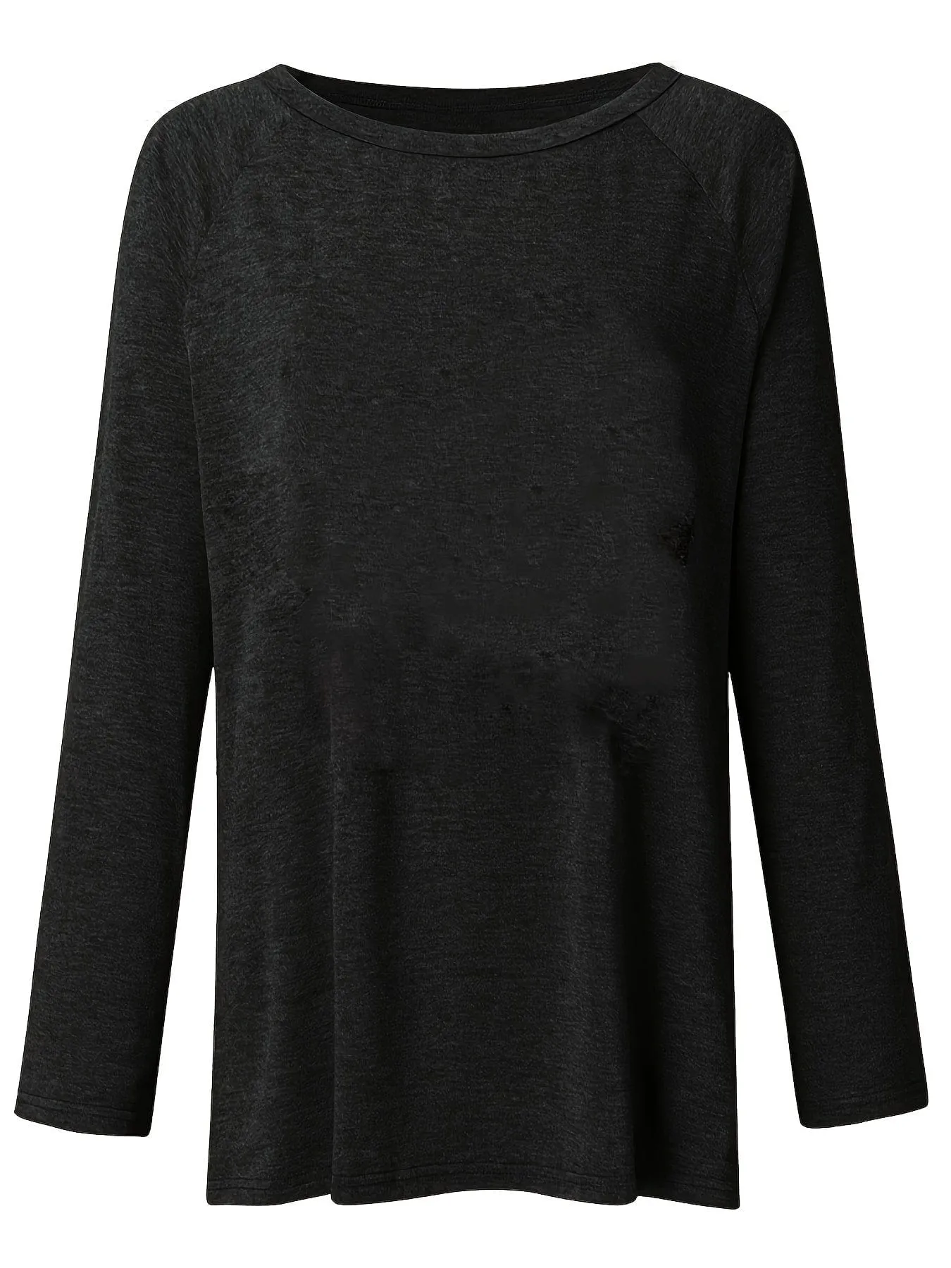 Casual Solid Raglan Sleeve Mid Length T-Shirt