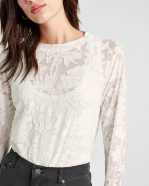 Cecelia Floral Long Sleeve Tee I Pale Oak