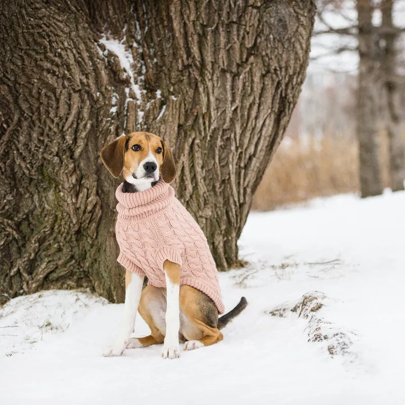 Chalet Sweater - Pink Chunky Knit for Cozy Canines