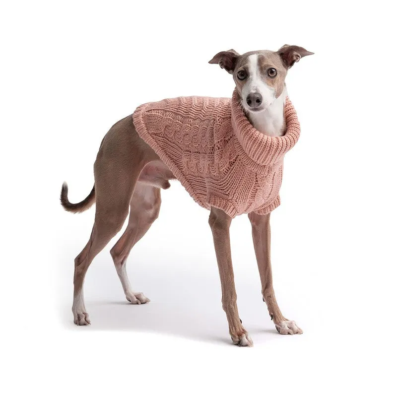 Chalet Sweater - Pink Chunky Knit for Cozy Canines