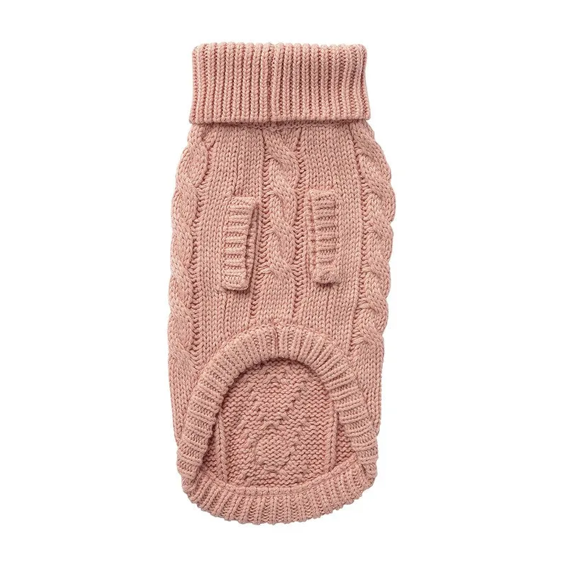 Chalet Sweater - Pink Chunky Knit for Cozy Canines