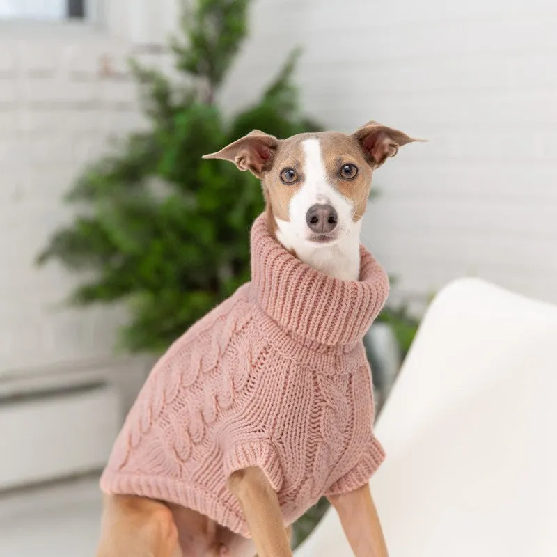 Chalet Sweater - Pink Chunky Knit for Cozy Canines