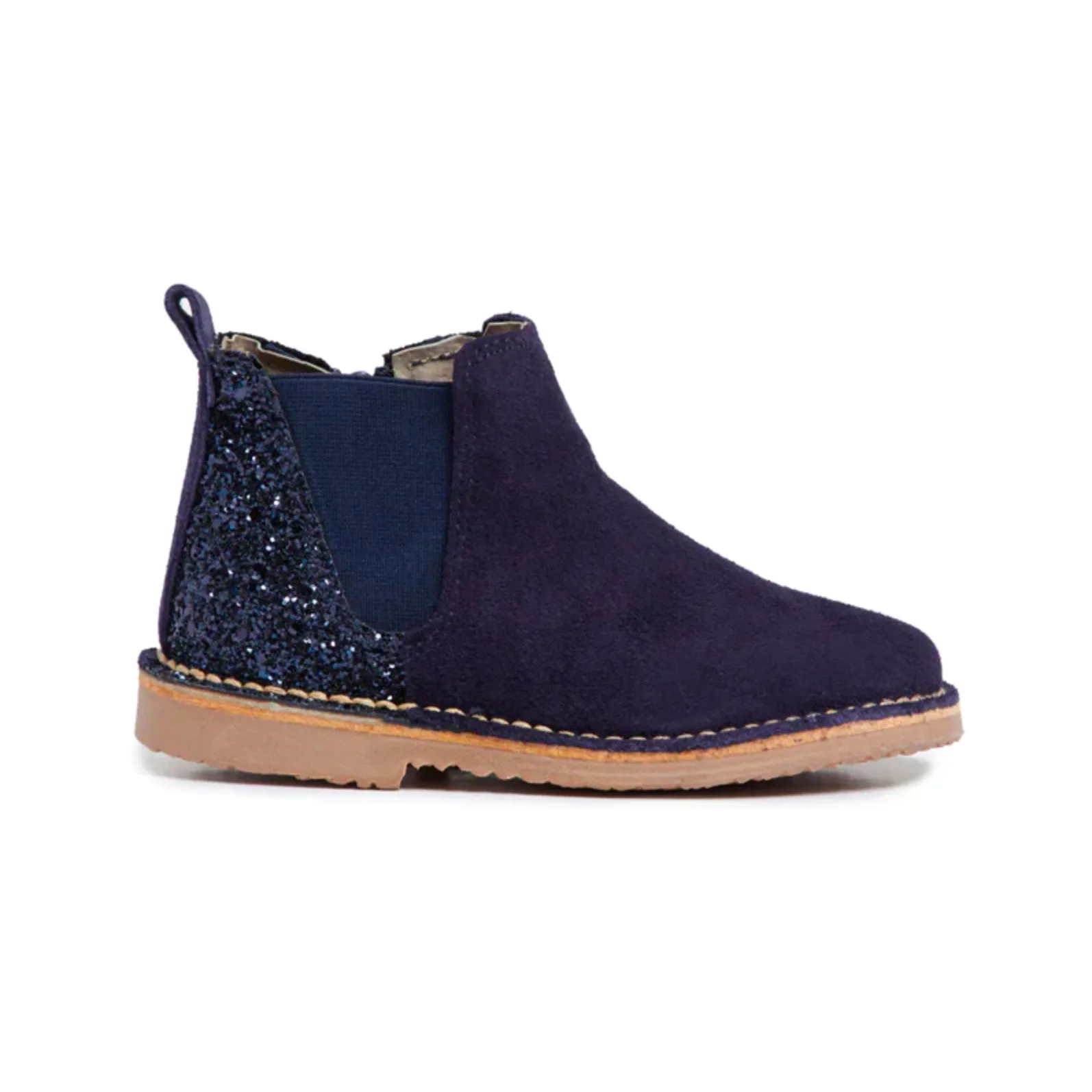 Childrenchic Suede Chelsea Boots with Sparkles (Little Kid/Big Kid)