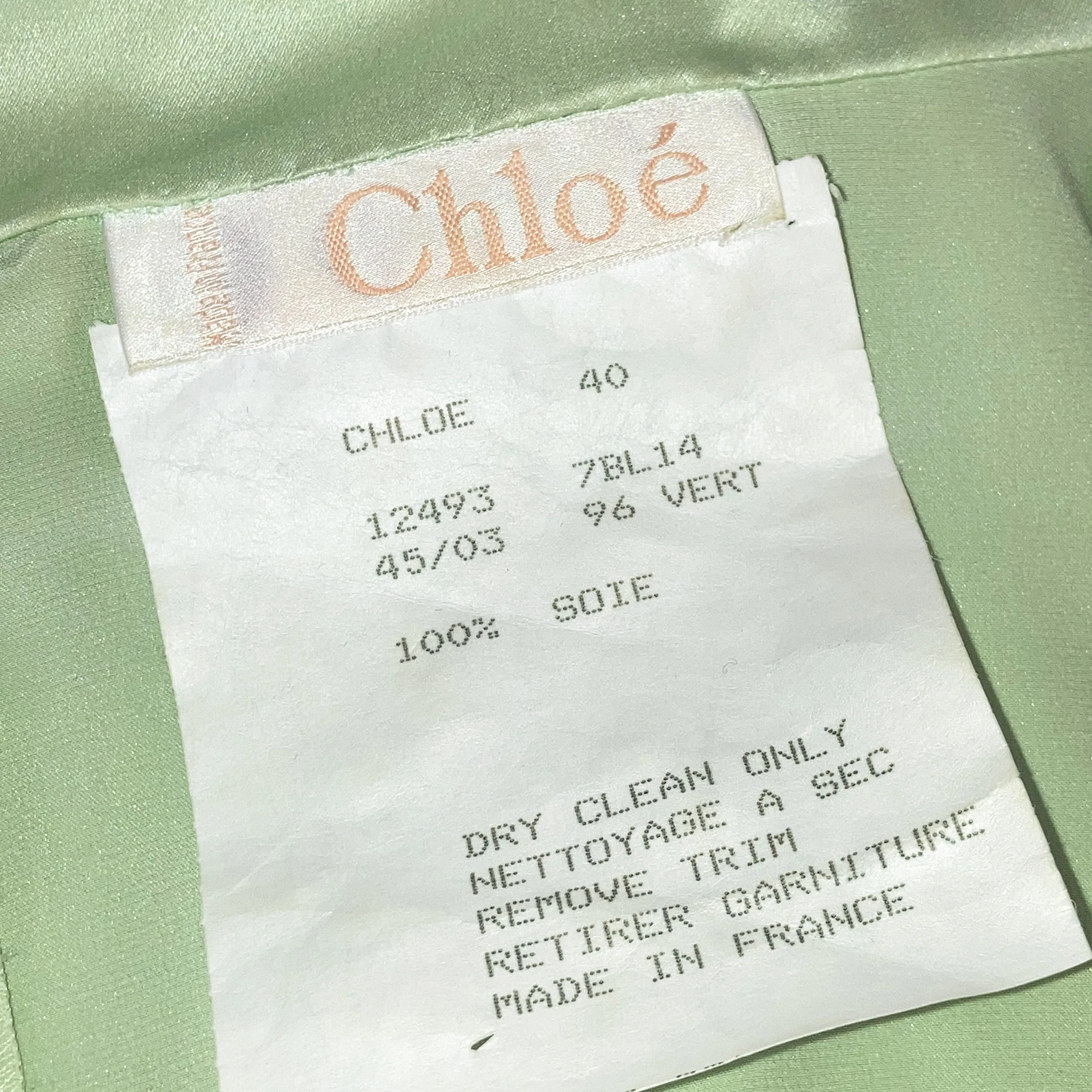 Chloe (by Karl Lagerfeld) S/S 1995 runway shirt