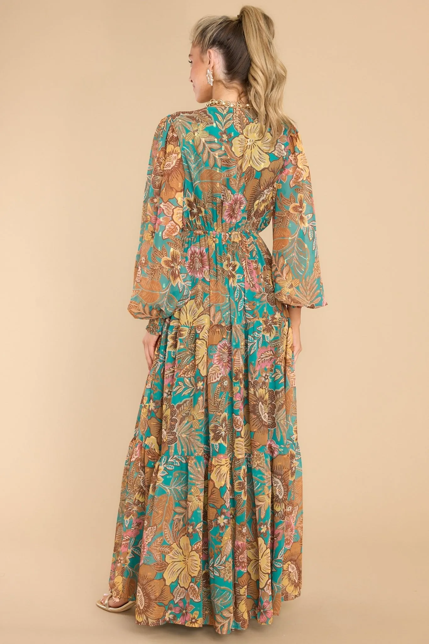 Confetti Crush Teal Multi Maxi Dress