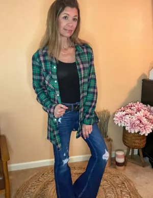 Cover Me in Plaid Shirt - Green