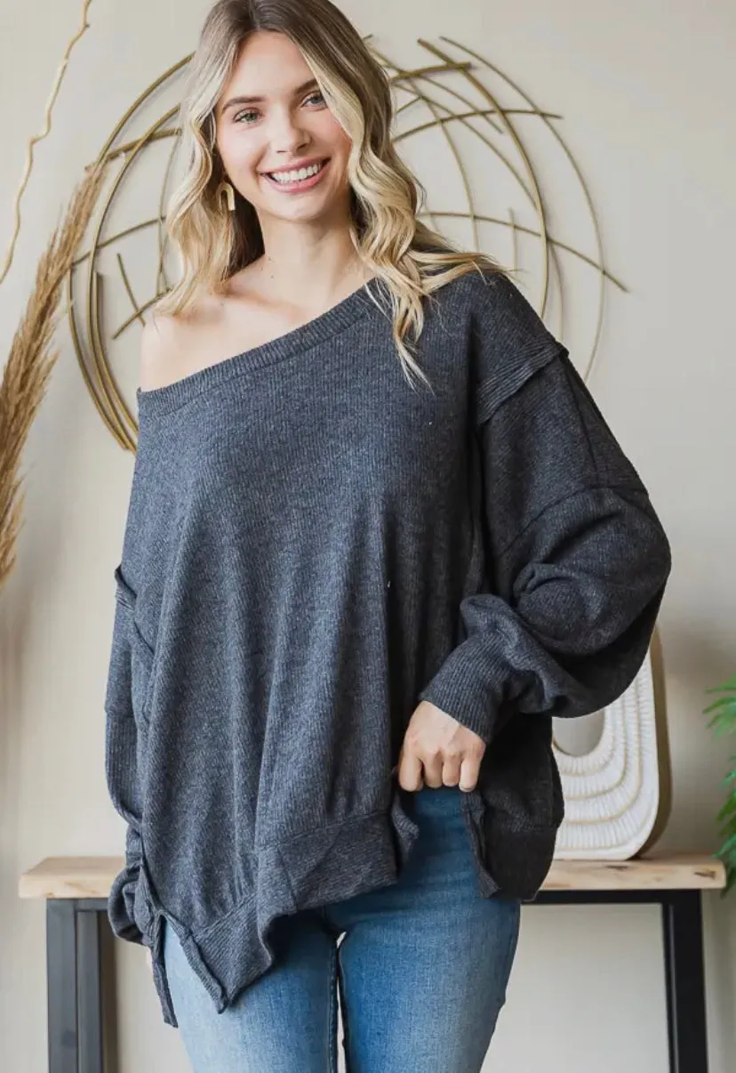 Cozy Oversized Sweater: charcoal