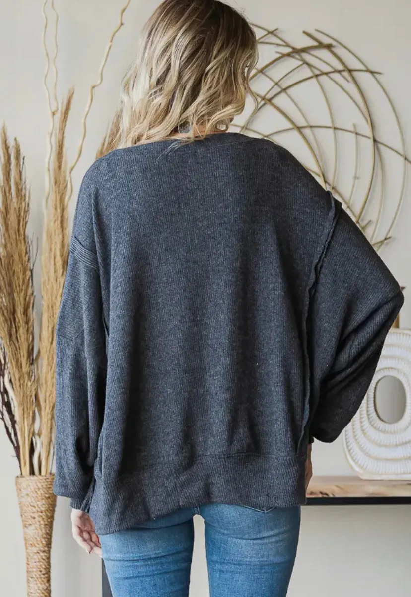 Cozy Oversized Sweater: charcoal