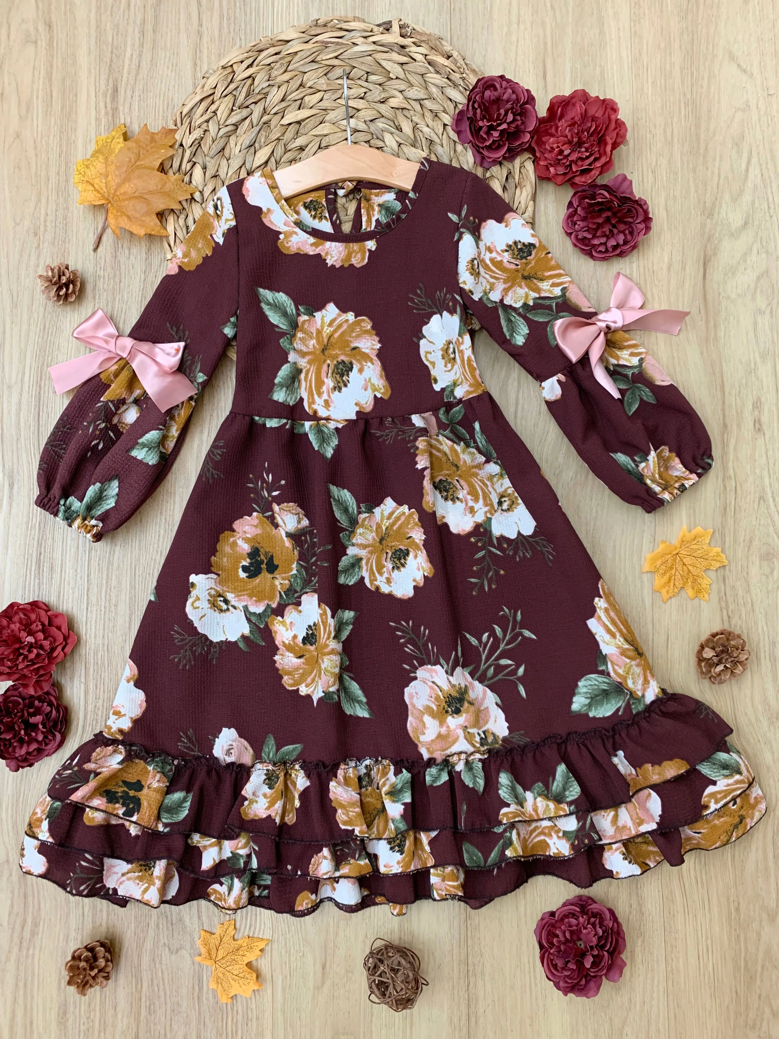 Cranberry Dreams Floral Cloda Dress