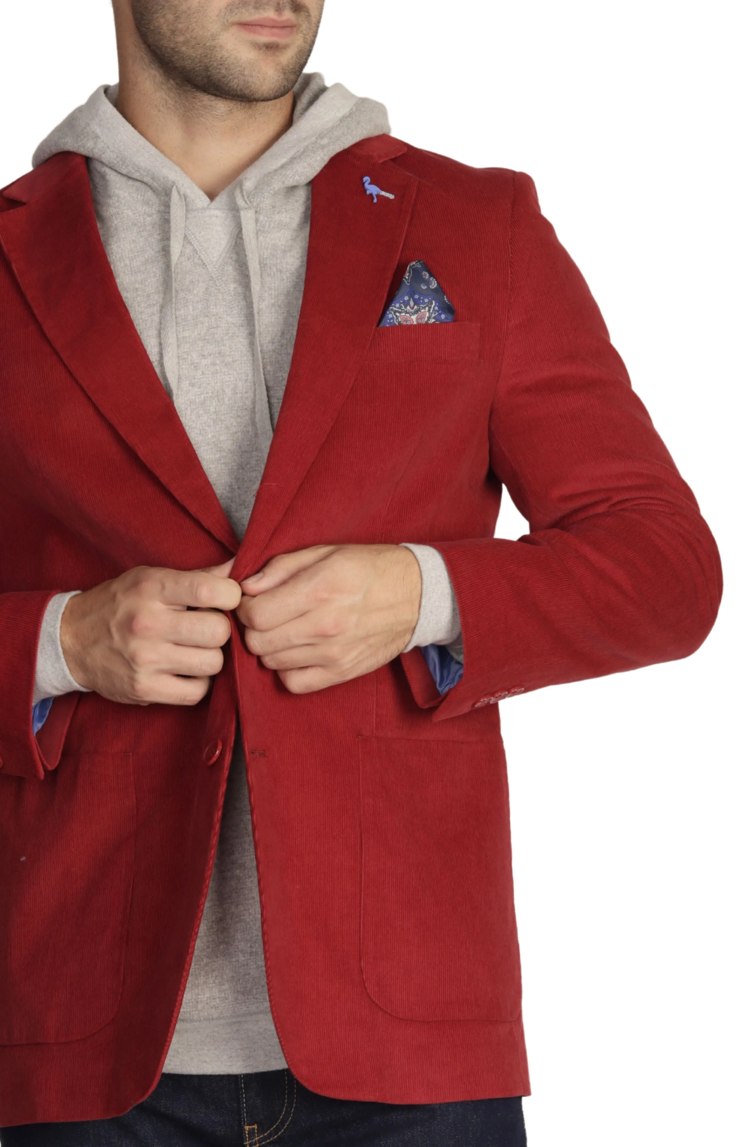 Cranberry Solid Corduroy Sport Coat