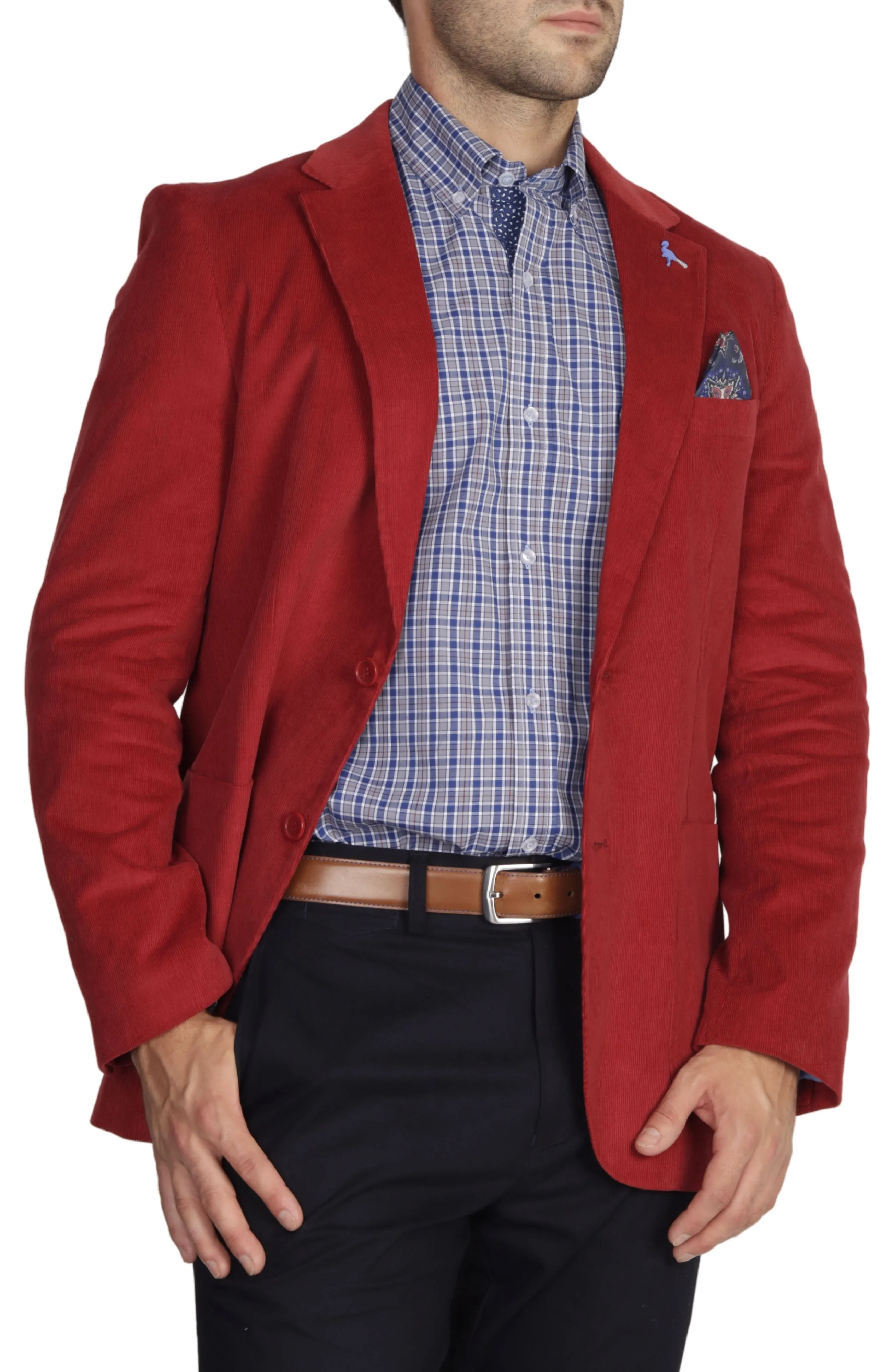 Cranberry Solid Corduroy Sport Coat