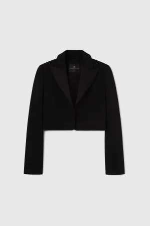 Cropped interlock jacket