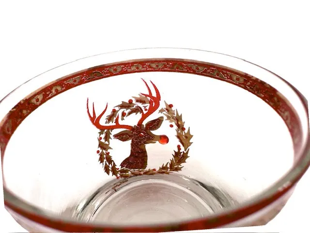 Culver Signed Mid-Century Rudolph The Red Nose Reindeer Old Fashion Glass