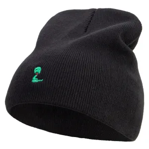 Cute Snake Embroidered 8 Inch Knitted Short Beanie