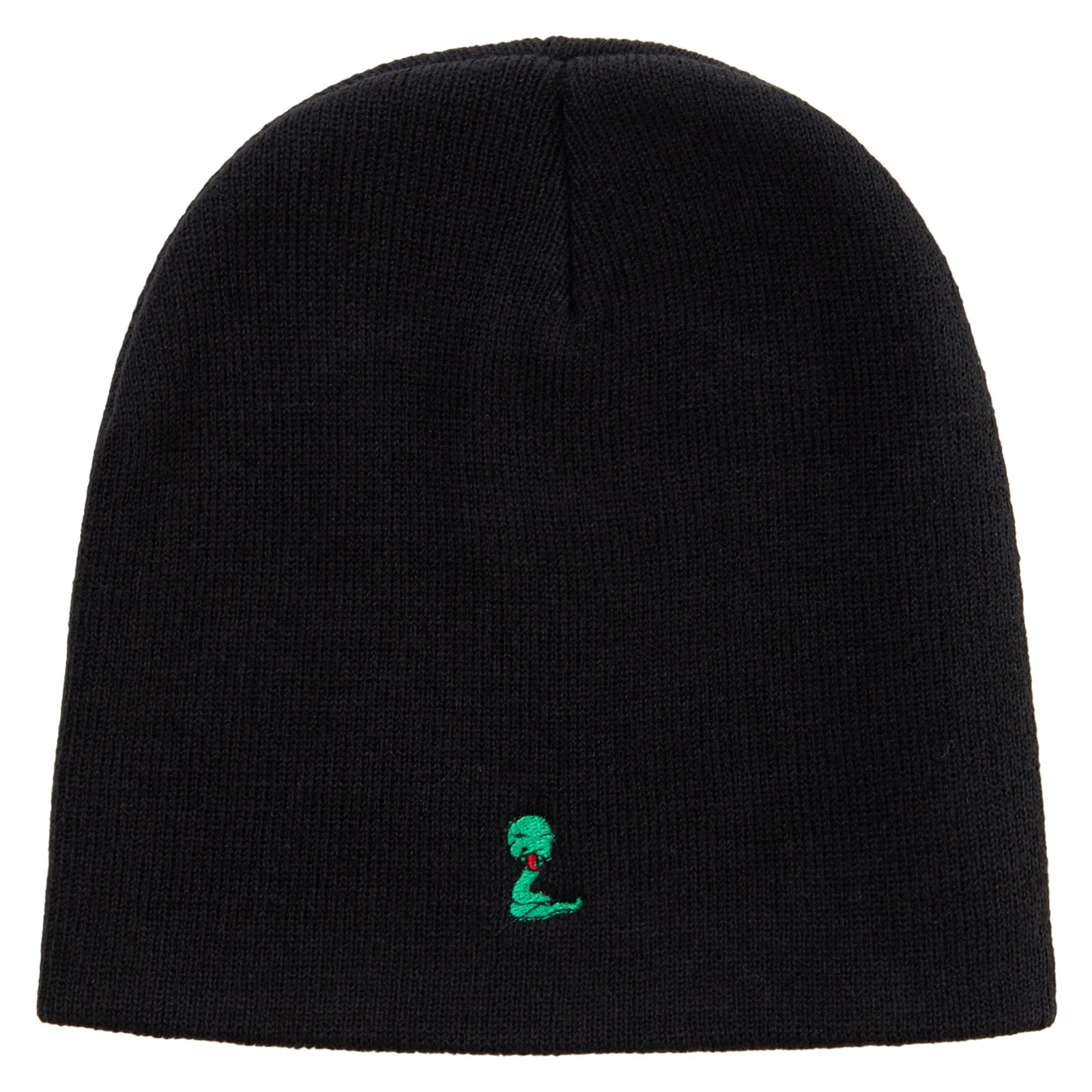 Cute Snake Embroidered 8 Inch Knitted Short Beanie