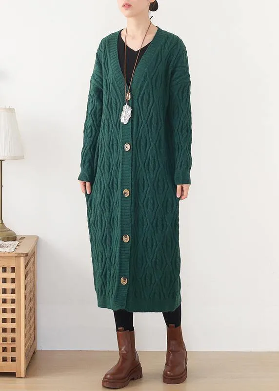 Cute spring knitwear fall fashion green wild sweater coat