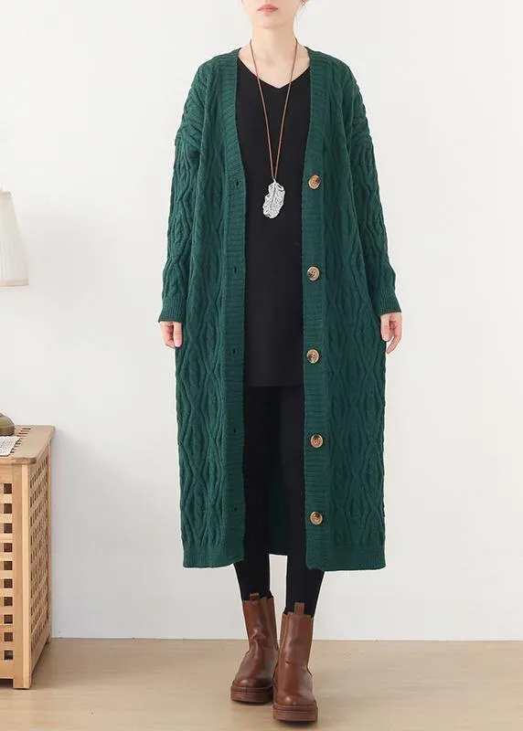 Cute spring knitwear fall fashion green wild sweater coat