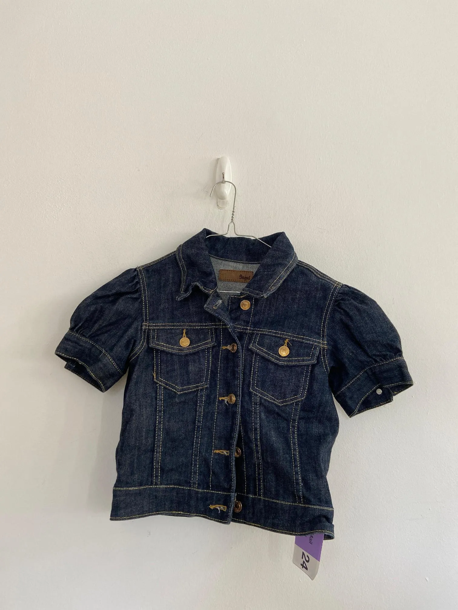 Dark Wash Cropped Denim Jacket, Ingni, Size 4