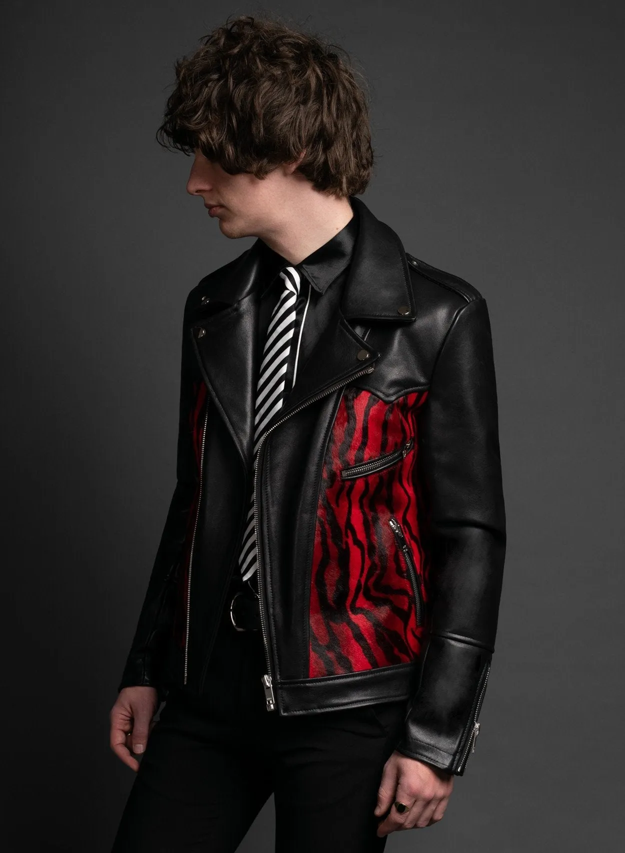 DAYTONA RED N BLACK LEATHER JACKET