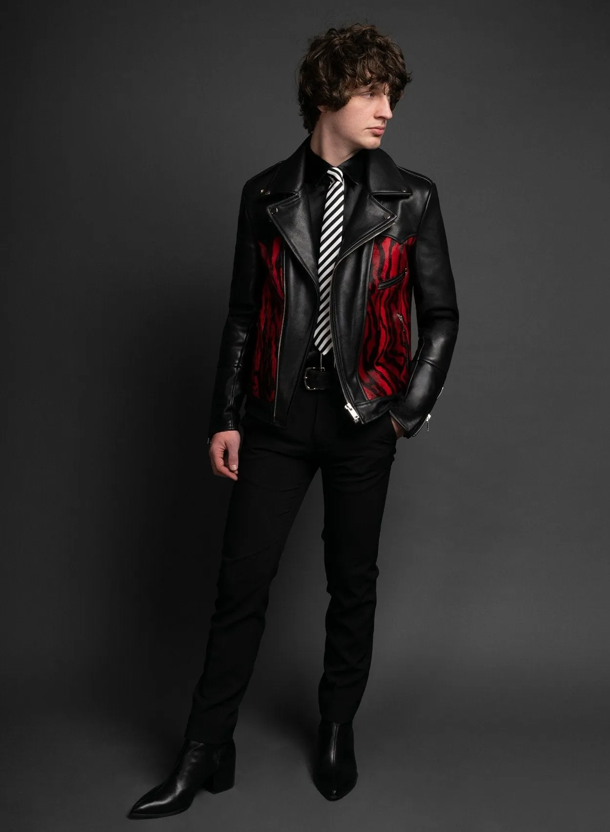 DAYTONA RED N BLACK LEATHER JACKET