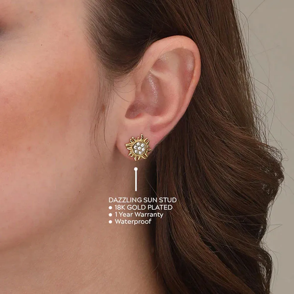 Dazzling Sun Stud Earrings