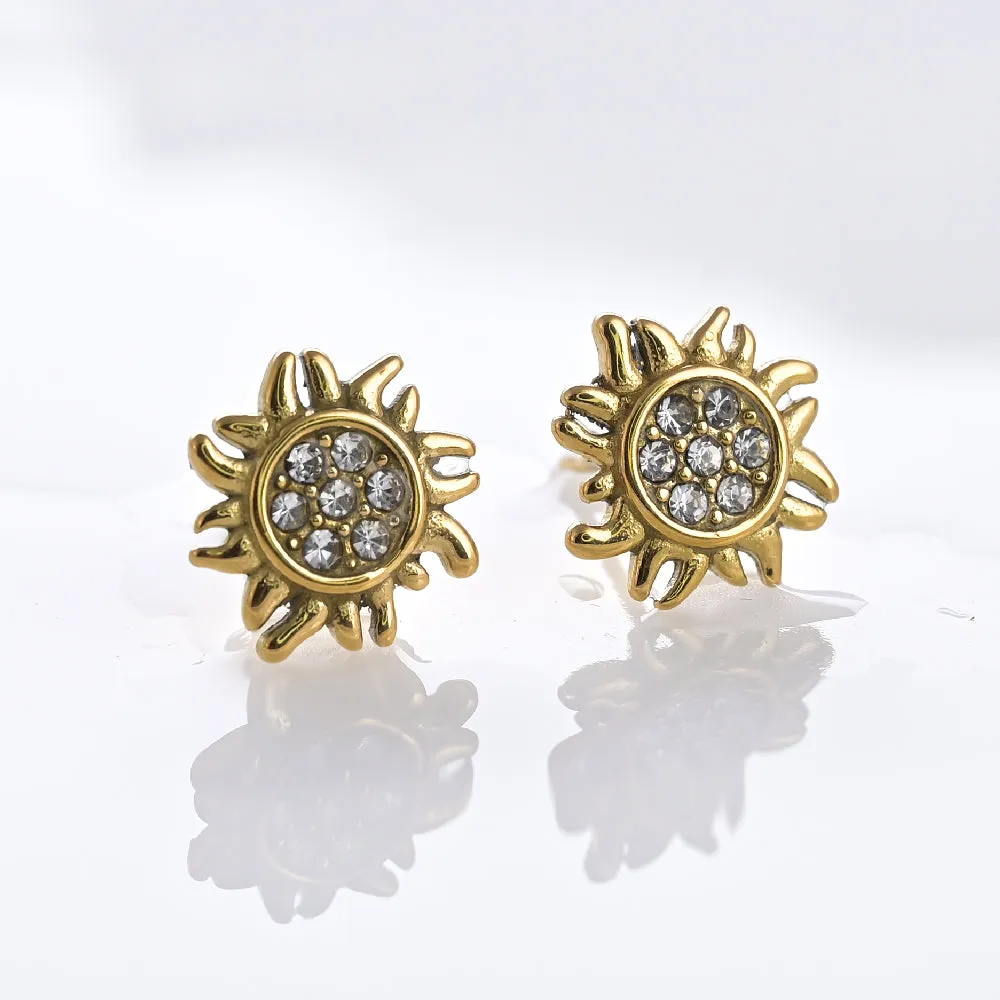 Dazzling Sun Stud Earrings