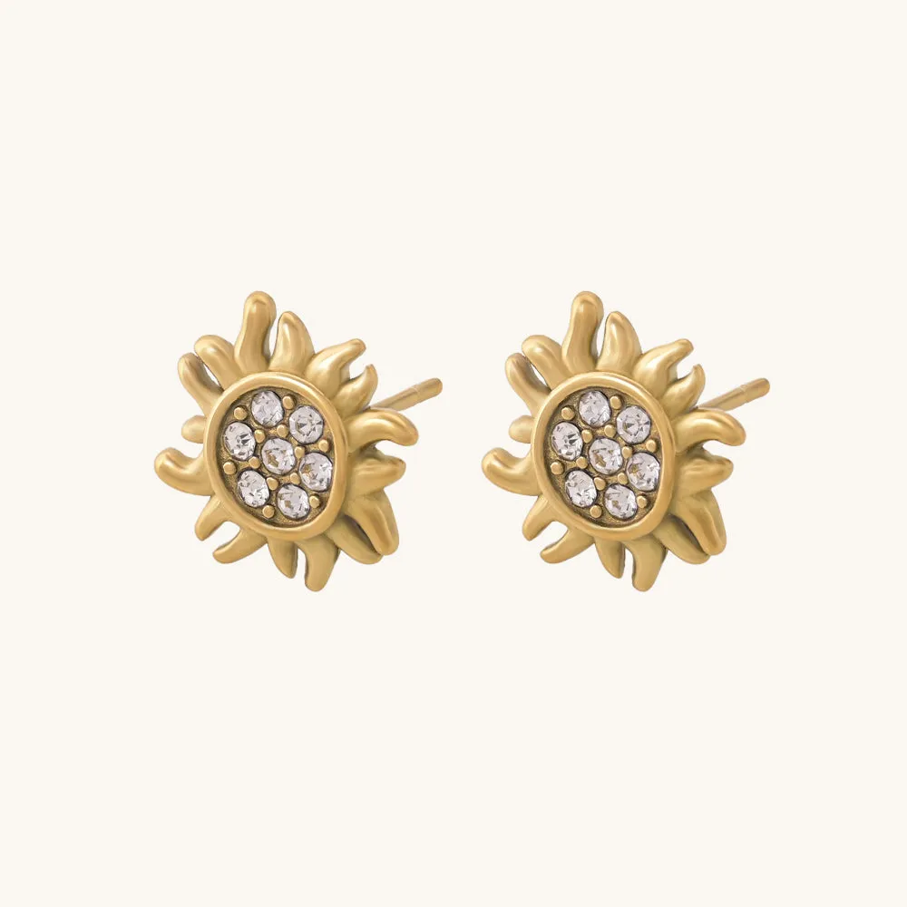 Dazzling Sun Stud Earrings