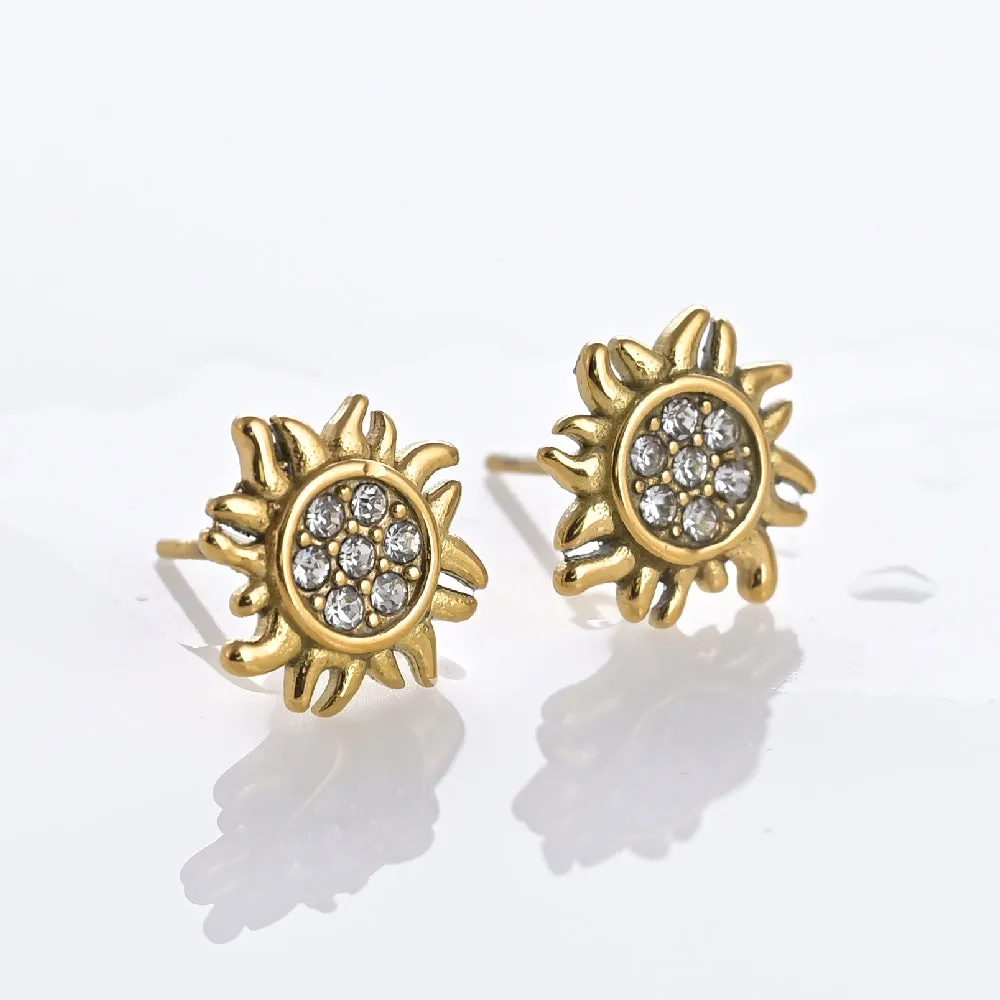 Dazzling Sun Stud Earrings