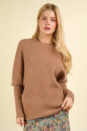 Dolman Sleeve Oversized Knit Sweater Top