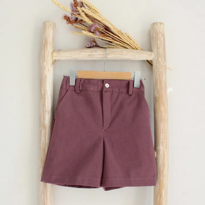 Dusty Red Twill Shorts