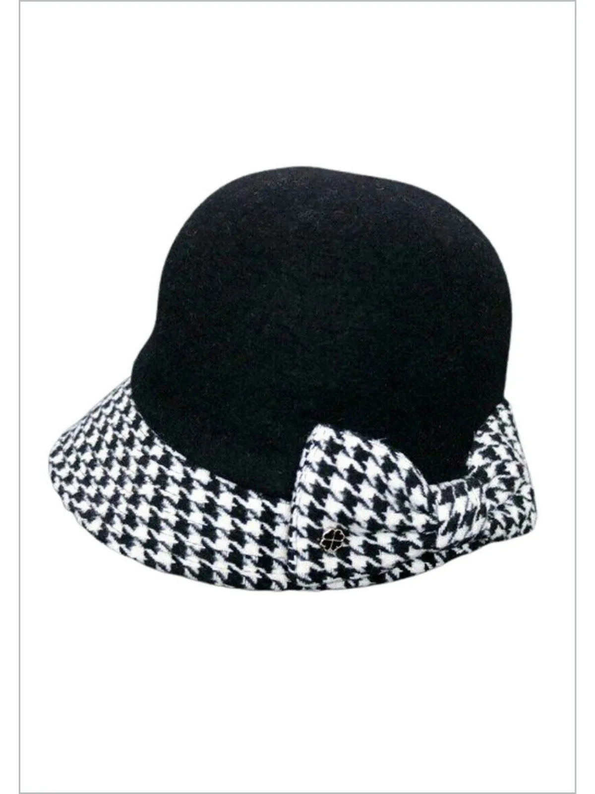 Elite Style Houndstooth Cloche Hat