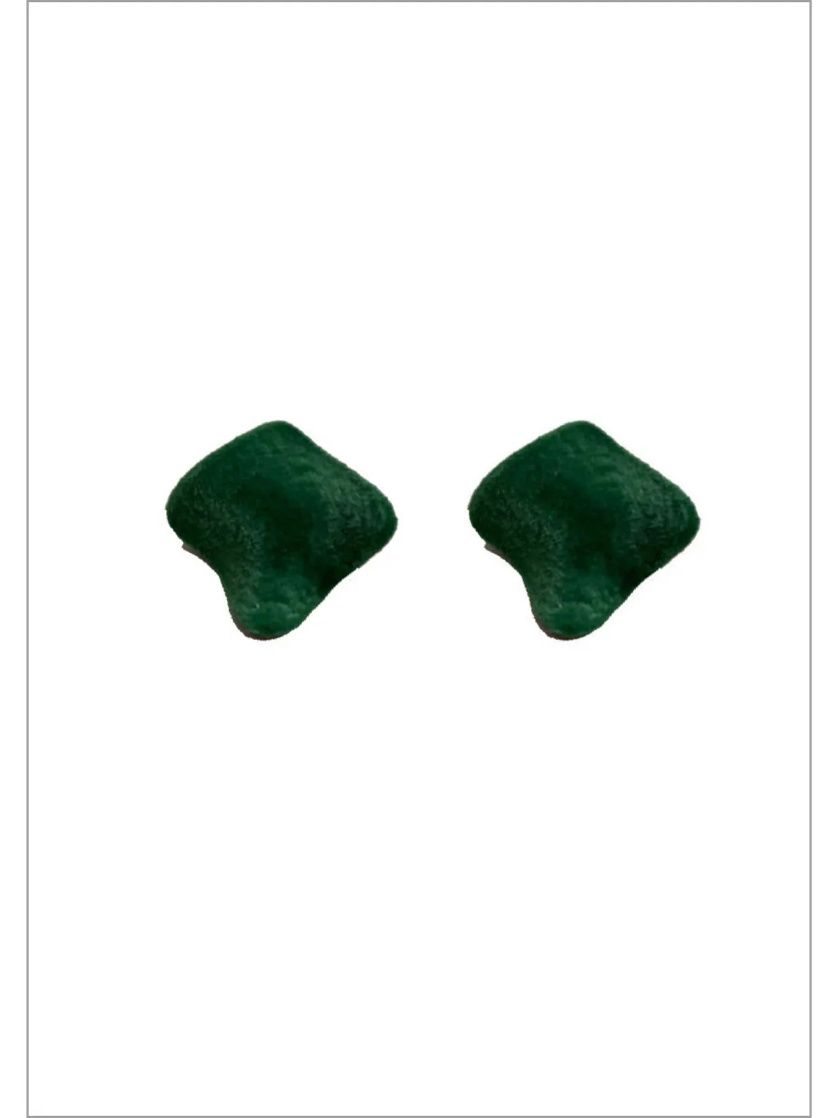 Enchanting Emerald Geometric Velvet Earrings