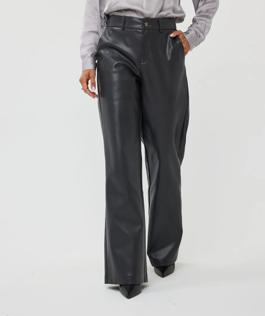 Esqualo Vegan Grey Wide Leg Trousers