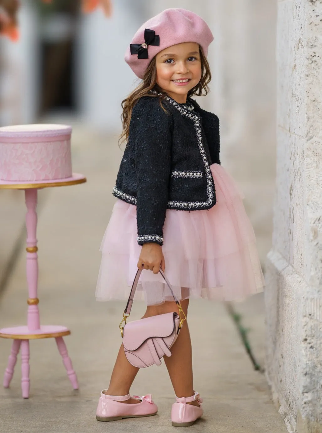 Fabulousity Tweed Blazer and Tulle Tutu Dress Set