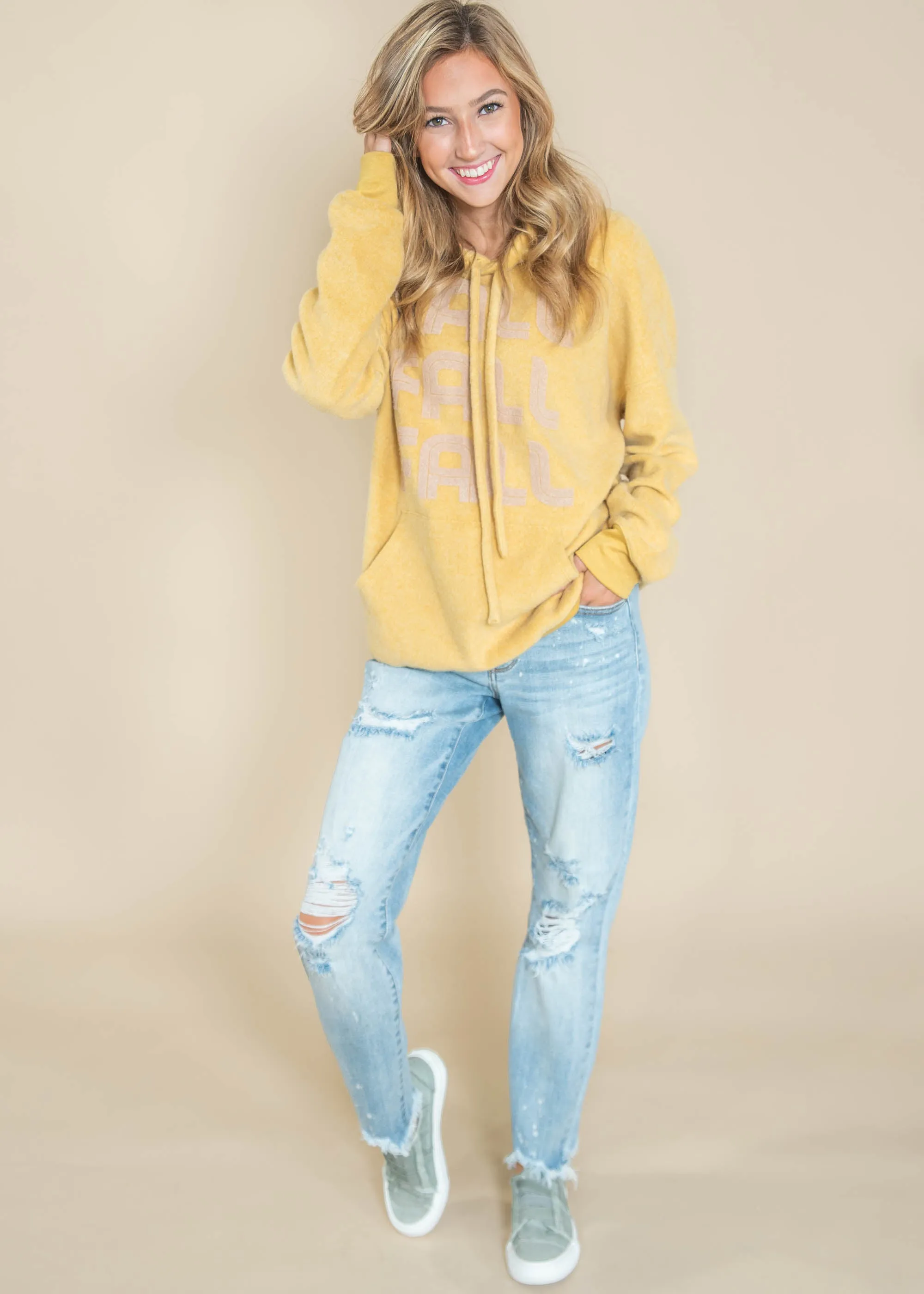 Fall, Fall, Fall Hoodie - Honey Mustard