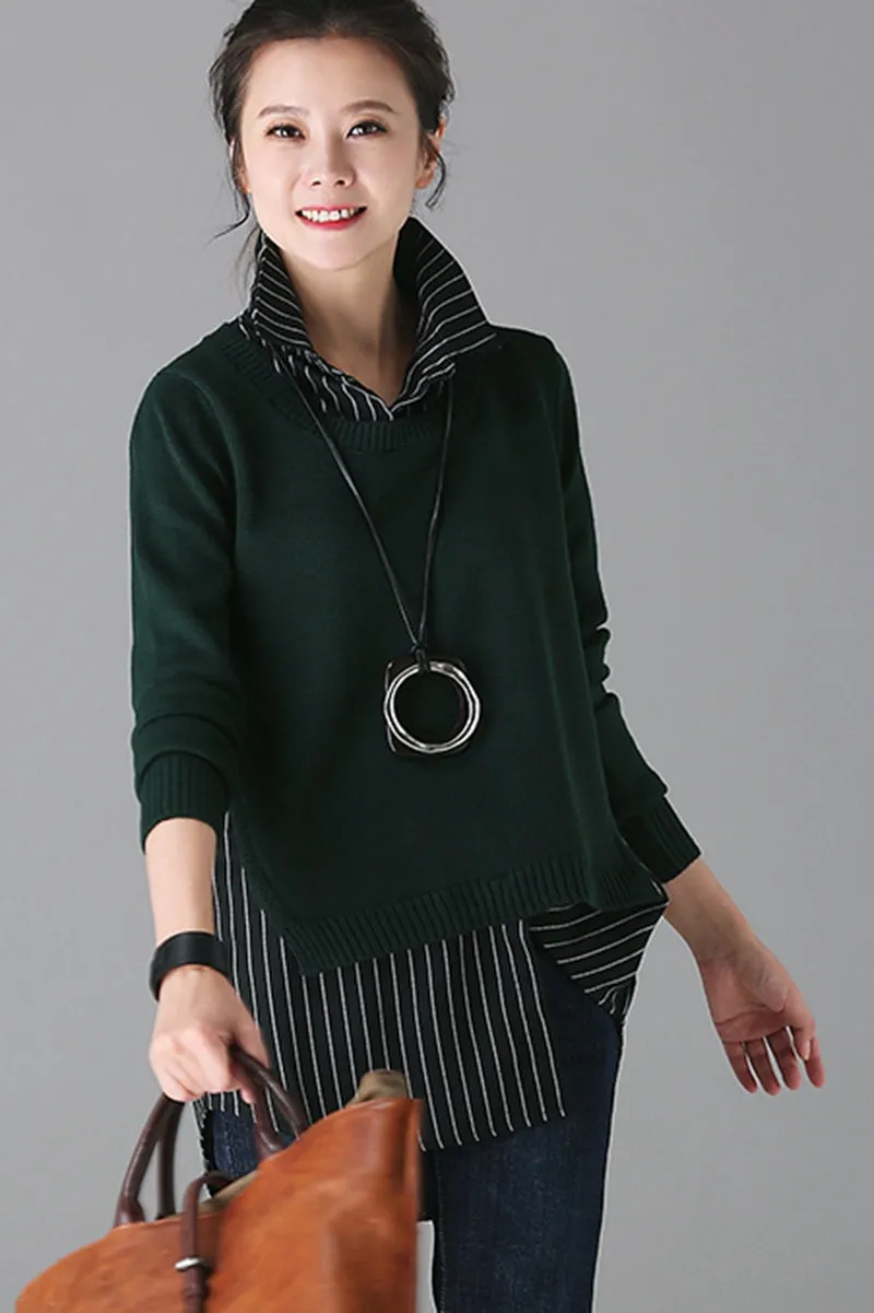 Fall Fashion Casual Green Knitwear For Women Z1810