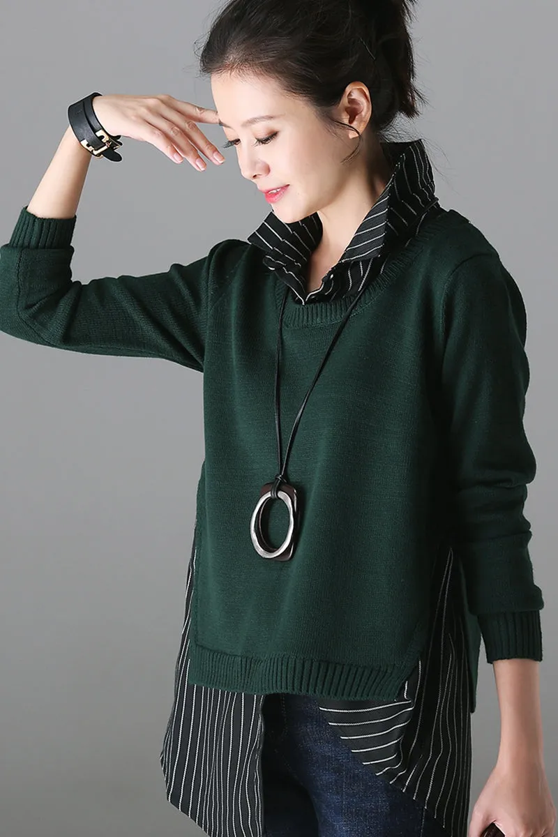 Fall Fashion Casual Green Knitwear For Women Z1810