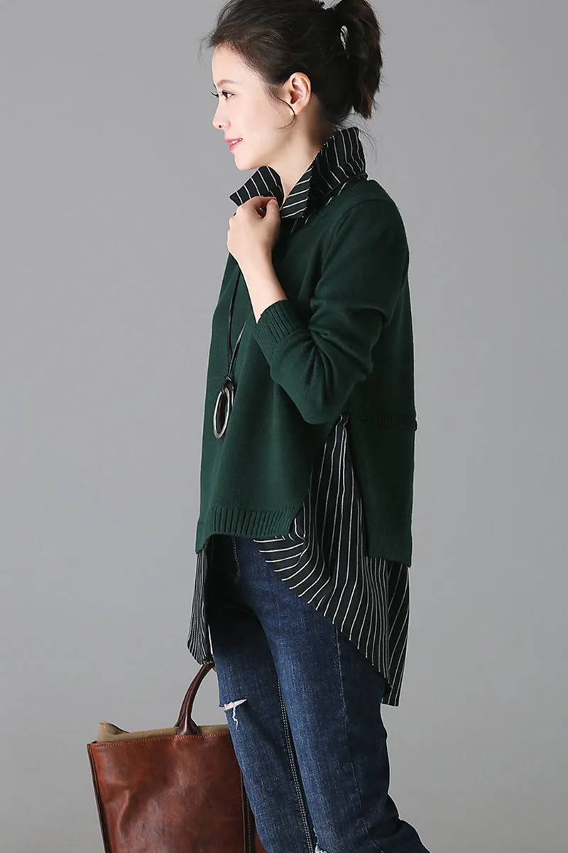 Fall Fashion Casual Green Knitwear For Women Z1810