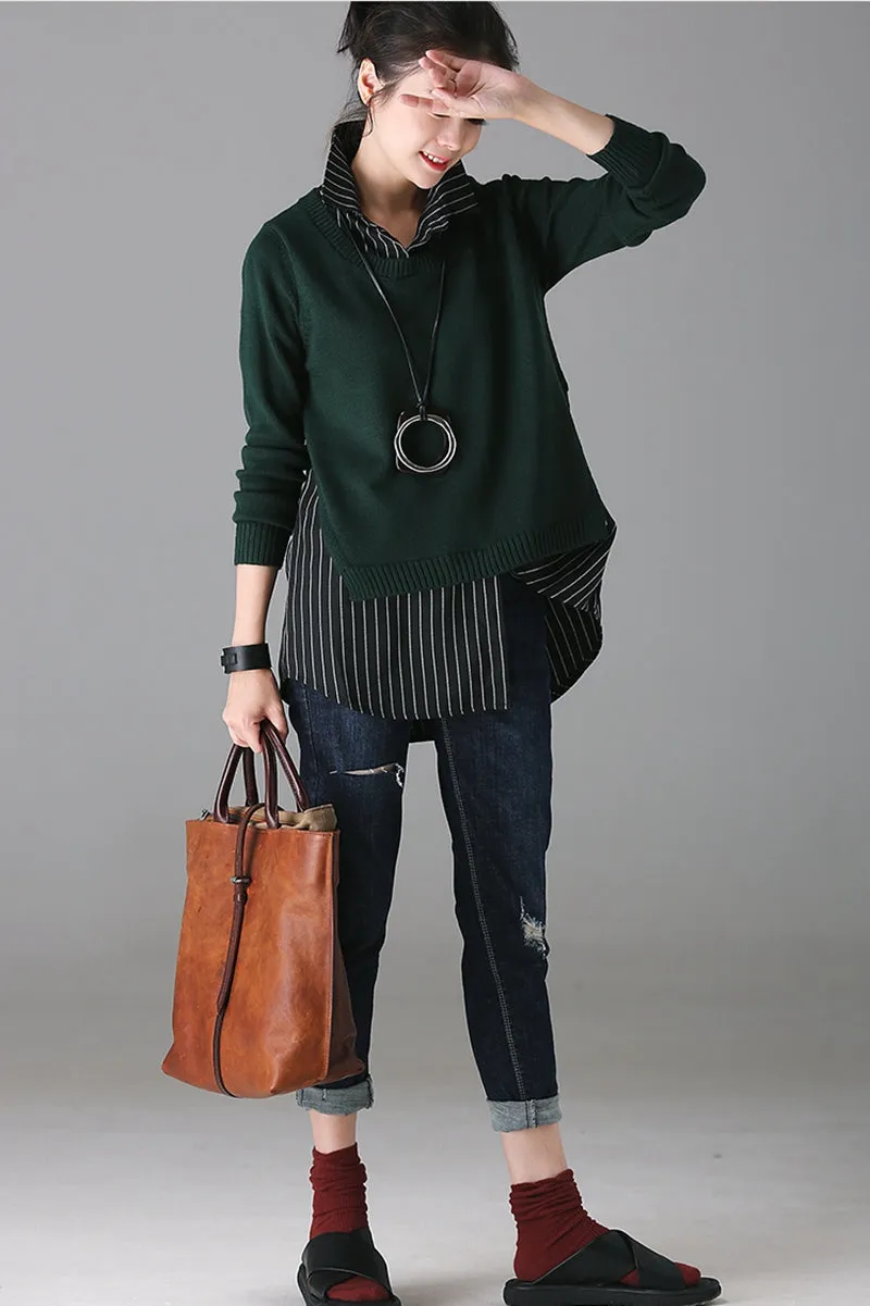 Fall Fashion Casual Green Knitwear For Women Z1810